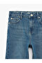 Star Detailed Cotton Loose Fit Wide Leg Denim Trousers - 3