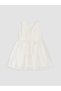 Özmarka New Season White Crew Neck Embroidered Girls Tutu Dress - 2
