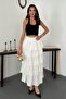 White Layered Skirt with Flounces