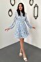 Blue Belted Short Dress