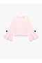 Long Sleeve Crew Neck Bow Blouse - 5