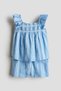 2-piece embroidery-detail cotton set