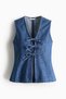 MAMA Tie-front denim waistcoat - 5