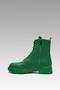 Women's Grass Green Letters Leather Boots 4cm Byndltt01 - 7