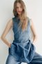 Flared-skirt denim dress - 3