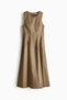 Flared-skirt poplin dress - 4