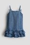 Bow-detail denim dress