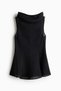 Ramie-blend peplum top