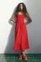 Smocked flared-skirt dress - 4