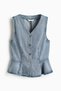 Denim peplum waistcoat