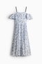 Linen-blend cold shoulder dress - 5