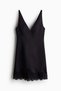 Lace-trimmed satin dress - 2