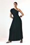 Draped one-shoulder dress