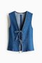 Tie-front denim waistcoat - 2