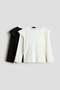 2-pack flounce-trimmed cotton tops - 2