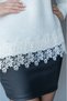 Boat Neck Lace Hem Detail Asymmetrical Cut Long Sleeve Oversize Knitwear Sweater Aw26Kz00033 - 2