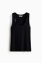 Ribbed viscose vest top - 2