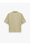 Cotton Buttoned Off-Shoulder High-Neck Short-Sleeved Shirt - 2