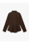 Cotton Long Sleeve Buttoned Classic Collar Peplum Shirt - 2