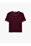 Viscose Blended Crew Neck Short Sleeve Knit Sweater