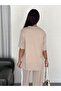 Modal Striped Slit Detailed Trousers T-Shirt Set - 6