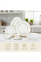 ZAYA 32 Pc New Bone China Dinner Set for 6 Persons – White Embossed Ornamental Design - 4