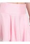 Women's Pink Mini Skirt with Ribbed Waist Detail, Layered, Flared, Summer Style - 8