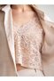 Women's Stone Shirt-Shorts Set Lace Detailed Textured Short Sleeve Shirt Shorts Summer Set - 6