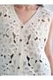 Women's Natural Vest V-Neck Openwork Knitted Detailed Buttoned Sleeveless Regular Length