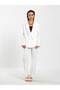 Women's Ecru Double-Breasted Blazer Jacket Long Sleeve Buttoned Regular Fit with Fleto Pockets - 6