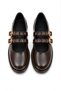 Avelella Brown Rustic Women's Daily Stylish Double Helmet Buckle Flat Casual Moccasin Loafer Shoes - 4