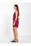 Women's Burgundy City Short Single Pleated High Waist Woven Shorts with Side Pockets - 4