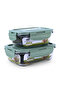 2PCS Borosilicate Glass Food Storage Container Set 350ml & 650ml Glass Food Saver Lunchbox - 2