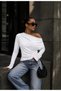 Women's Boat Neck Long Sleeve Winter Buzzy Fabric Blouse New Season Comfortable Fit - 5