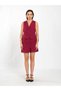Women's Burgundy City Short Single Pleated High Waist Woven Shorts with Side Pockets - 3
