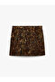 Cotton A-Line Gabardine Camouflage Patterned Mini Skirt - 2