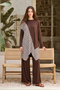 Stripe Detailed Trouser Suit 01 Brown