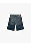 Cotton Regular Waist Pocketed Loose Baggy Jean Shorts - 3