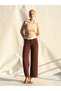 Women's Beige Shirt Collar Contrast Detailed Long Sleeve Knitted Blouse - 5