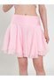 Women's Pink Mini Skirt with Ribbed Waist Detail, Layered, Flared, Summer Style - 7