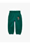 Balon Form Sweatpants with Lion Embroidery and Pocket Detail, Embossed