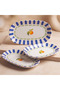 Apricot Patterned 19 cm 3-Piece Porcelain Kayık Plate Set