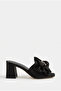 Women's Black Bow Detailed Thick Heeled Slippers 50021014 - 3
