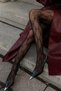 Black Lace Bow Patterned Fishnet Women's Pantyhose – Stylish and Casual - Special Occasion Party