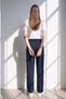 Women's Elastic Waist Palazzo Trousers - Navy Blue - 3