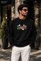 Men's Lucky Vibes Printed Cycling Round Neck Casual Sweatshirt