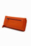 Jasei Genuine Leather Large Size Women's Wallet with Orange Zipper - 7