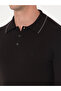 Black Slim Fit Cotton Blend Polo Collar Knit Sweater 50318712-Vr046 - 7