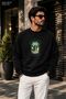 Men'Sbad Holiday Vibes Palm Tree Printed Cycling Round Neck Casual Sweatshirt