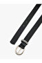 Faux Leather Belt with Stoned Metal Buckle - 3
